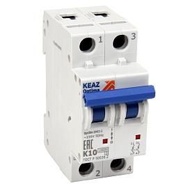 Выключатель автоматический 6А 1П+N двухполюсный характеристика L 10кА OptiDin BM63-2NL6-10-УХЛ3 262725 КЭАЗ от поставщика КабельСпецСтрой