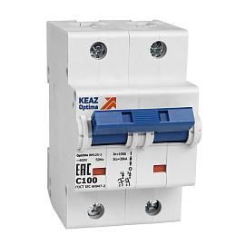 Выключатель автоматический 100А 2П двухполюсный характеристика D 15kA BM125 OptiDin 138599 КЭАЗ от поставщика КабельСпецСтрой
