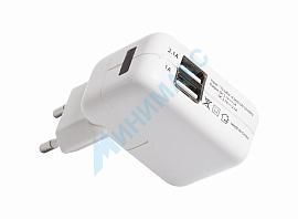 Сетевое зарядное устройство 2xUSB, переходник+адаптер (СЗУ) (5 V, 2100 mA+1000 mA) REXANT 18-1187 от поставщика КабельСпецСтрой