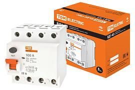 Выключатель дифференциального тока ВДТ (УЗО) 100А 4П четырехполюсный 300мА ВД1-63 SQ0203-0049 TDM от поставщика КабельСпецСтрой