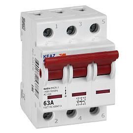 Выключатель нагрузки 63А 3П трехполюсный OptiDin BM63PL-363-УХЛ3 (ВМ63PL) 328170 КЭАЗ от поставщика КабельСпецСтрой