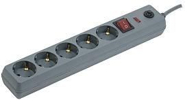 Сетевой фильтр 5 метров, 5 гнезд СФ-05К-выключателем 16А 3х1мм2 серый WFP10-16-05-05-ZK-K03 IEK от поставщика КабельСпецСтрой