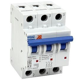 Выключатель автоматический 10А 3П трехполюсный характеристика K 10кА OptiDin BM63-3K10-10-УХЛ3 262822 КЭАЗ от поставщика КабельСпецСтрой
