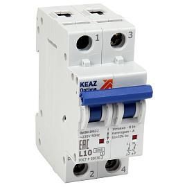Выключатель автоматический 63А 2П двухполюсный характеристика Z 6кА BM63 OptiDin 260770 КЭАЗ от поставщика КабельСпецСтрой