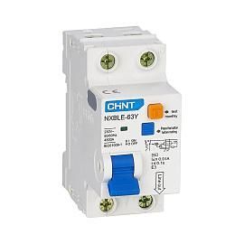 Выключатель автоматический дифференциального тока АВДТ 63А 1P+N двухполюсный характеристика C 4,5кА 10мА электронный тип AC NXBLE-63Y 105530 CHINT от поставщика КабельСпецСтрой