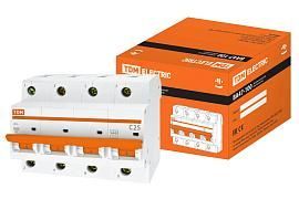 Выключатель автоматический 25А 4П четырехполюсный характеристика C 10кА ВА47-100 SQ0207-0081 TDM от поставщика КабельСпецСтрой