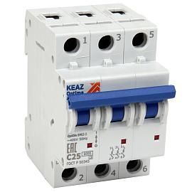 Выключатель автоматический 16А 3П трехполюсный характеристика D 6kA BM63 OptiDin 260807 КЭАЗ от поставщика КабельСпецСтрой