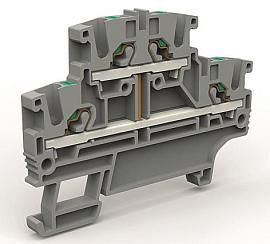 Двухярусная клемма с объединенными ярусами на 2,5 кв.мм синяя ZEFD210BL DKC от поставщика КабельСпецСтрой