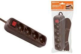 Удлинитель бытовой У04В выключатель, 4 гнезда, 3метра,2П+3, ПВС 3х1мм2 «Эко» (бук) 16А/250В TDM от поставщика КабельСпецСтрой